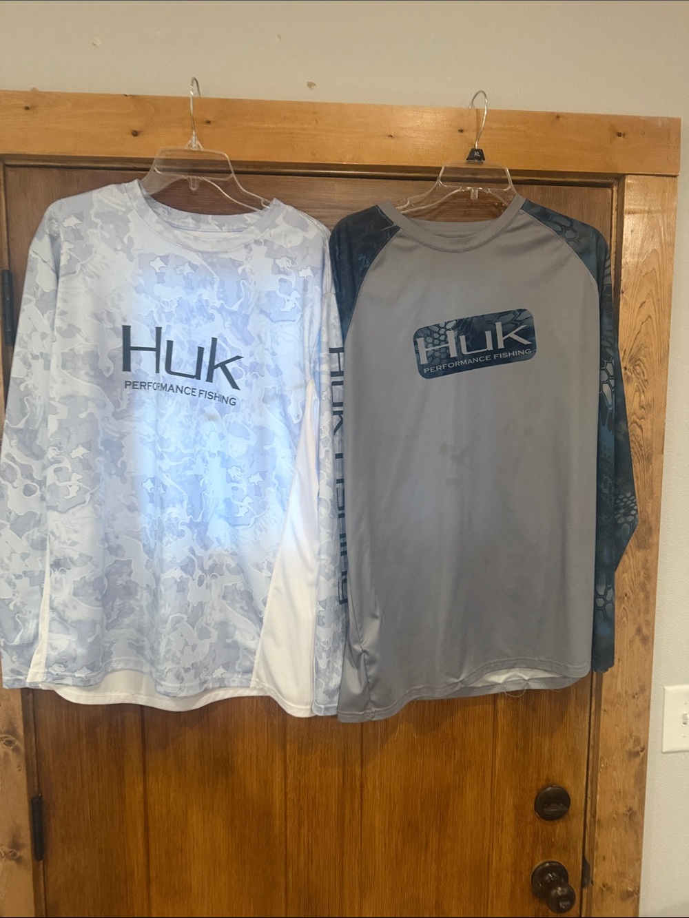 Huk Performance Fishing Long Sleeve Shirts - Gray & White